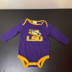 LSU Long Sleeve Onesie purple and gold size 6-9 Months